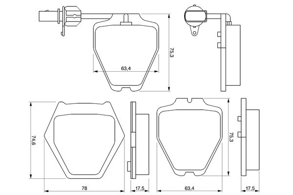 Brake Pad Set, disc brake - 0 986 424 690 BOSCH