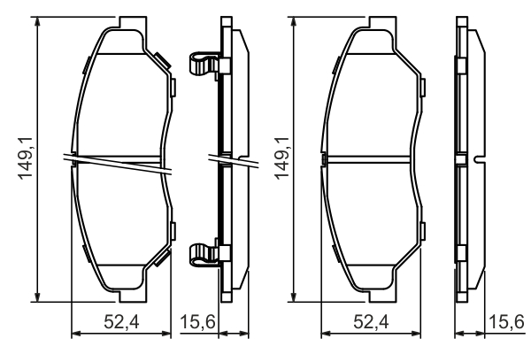Brake Pad Set, disc brake - 0 986 424 696 BOSCH