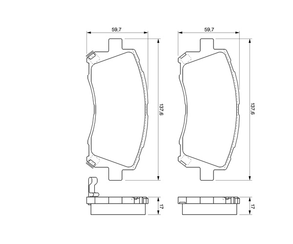 Brake Pad Set, disc brake - 0 986 424 700 BOSCH