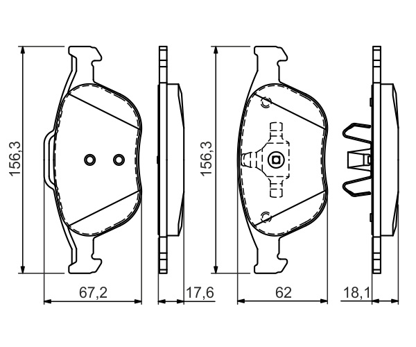 Brake Pad Set, disc brake - 0 986 424 701 BOSCH