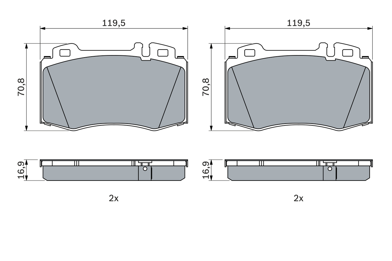 Brake Pad Set, disc brake - 0 986 424 705 BOSCH