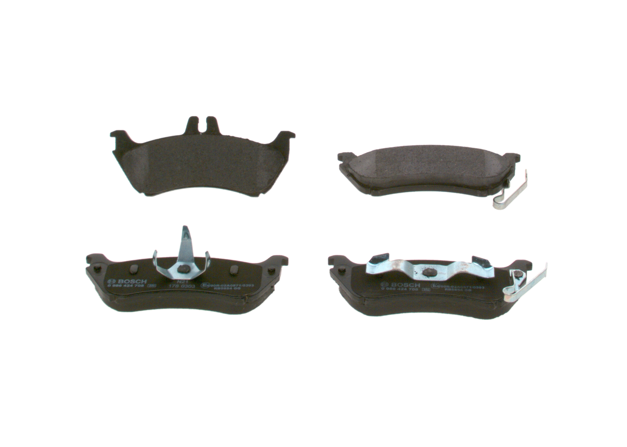 stabdžių trinkelių rinkinys, diskinis stabdys - 0 986 424 708 BOSCH