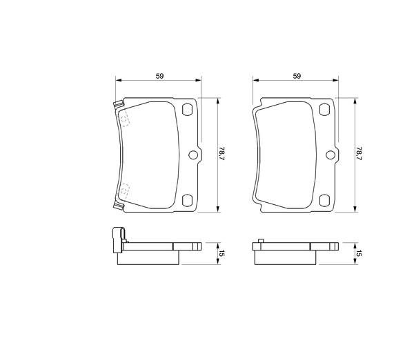 Brake Pad Set, disc brake - 0 986 424 711 BOSCH