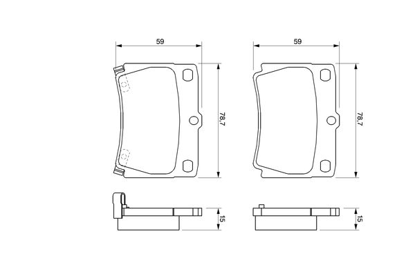Brake Pad Set, disc brake - 0 986 424 711 BOSCH