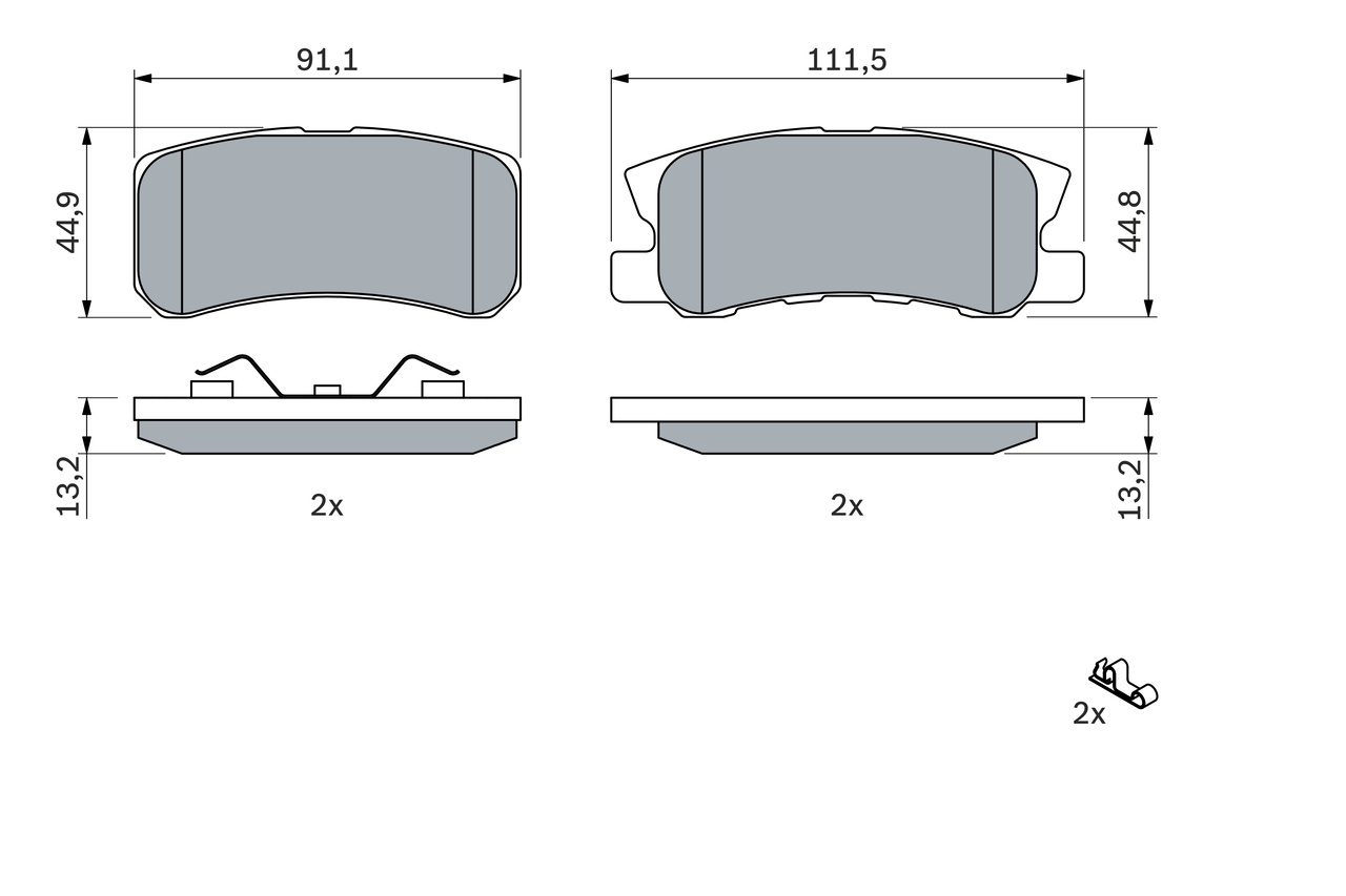 Brake Pad Set, disc brake - 0 986 424 717 BOSCH