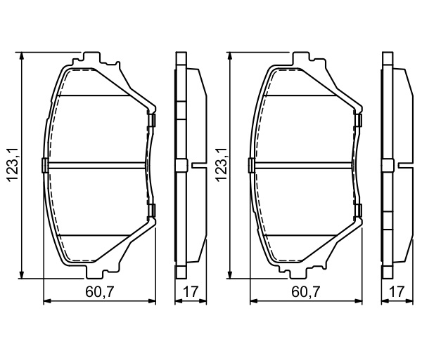 Brake Pad Set, disc brake - 0 986 424 719 BOSCH