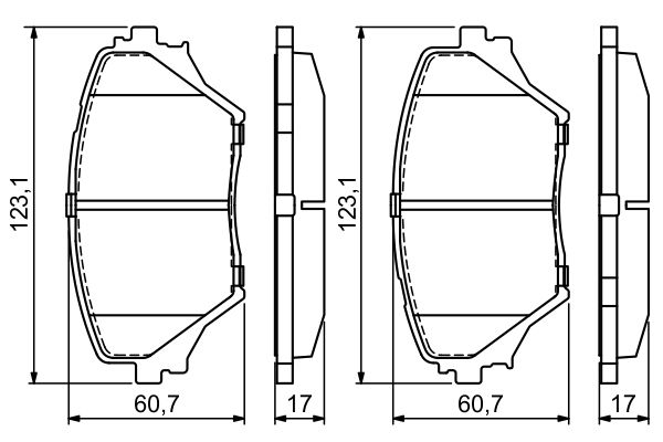 Brake Pad Set, disc brake - 0 986 424 719 BOSCH