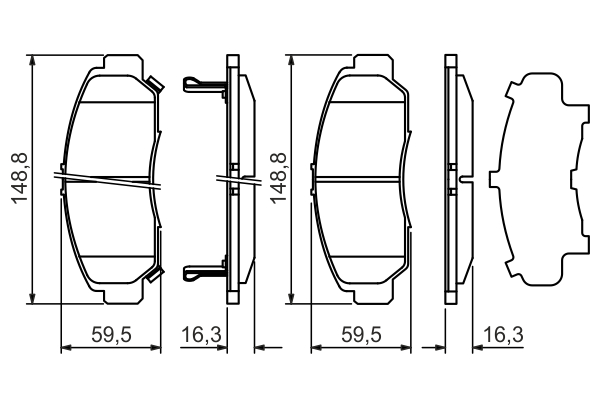 Brake Pad Set, disc brake - 0 986 424 722 BOSCH