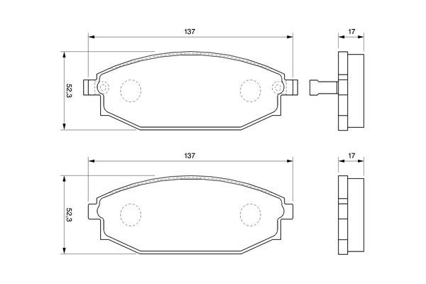 Brake Pad Set, disc brake - 0 986 424 727 BOSCH