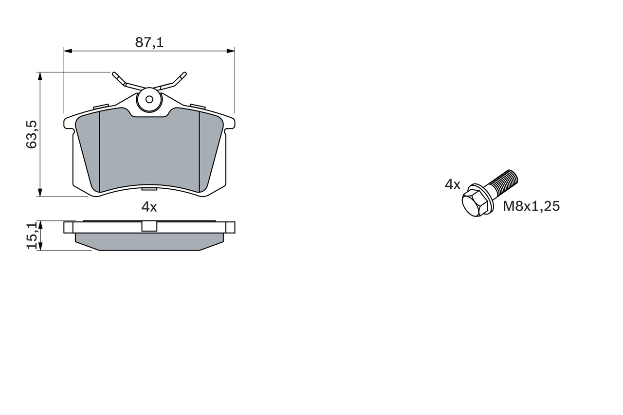 Brake Pad Set, disc brake - 0 986 424 751 BOSCH