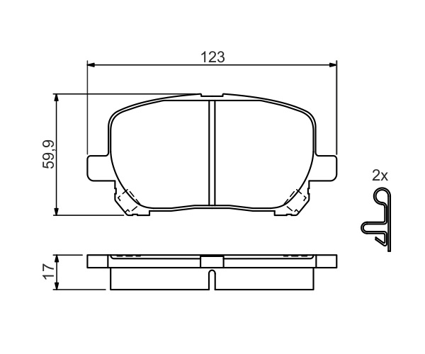 Brake Pad Set, disc brake - 0 986 424 761 BOSCH