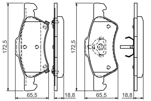 Brake Pad Set, disc brake - 0 986 424 765 BOSCH