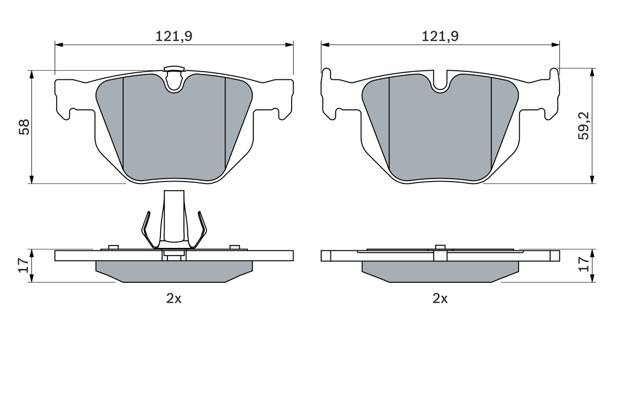 Brake Pad Set, disc brake - 0 986 424 766 BOSCH