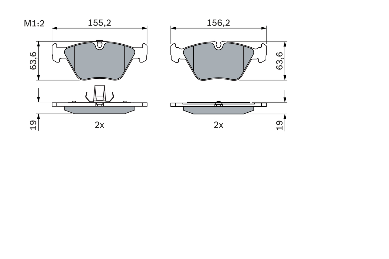 Brake Pad Set, disc brake - 0 986 424 767 BOSCH