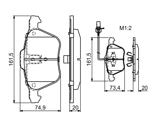 Brake Pad Set, disc brake - 0 986 424 777 BOSCH