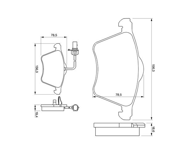 Brake Pad Set, disc brake - 0 986 424 780 BOSCH