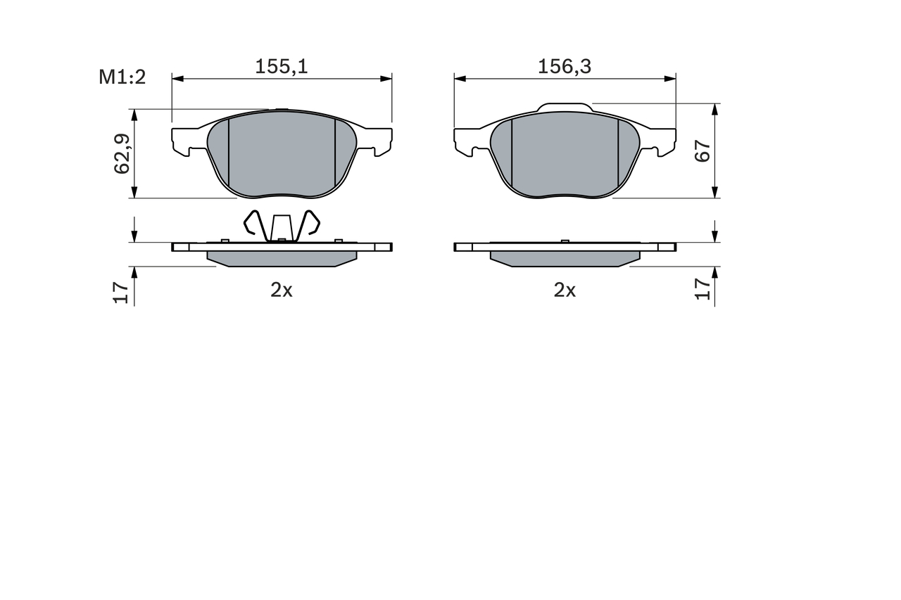 Brake Pad Set, disc brake - 0 986 424 794 BOSCH