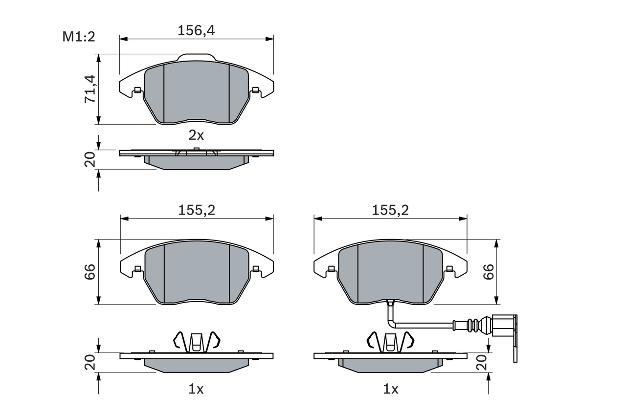 Brake Pad Set, disc brake - 0 986 424 797 BOSCH