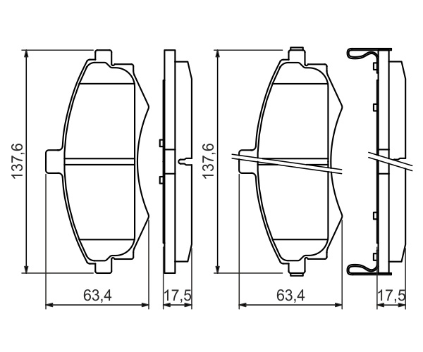 Brake Pad Set, disc brake - 0 986 424 810 BOSCH