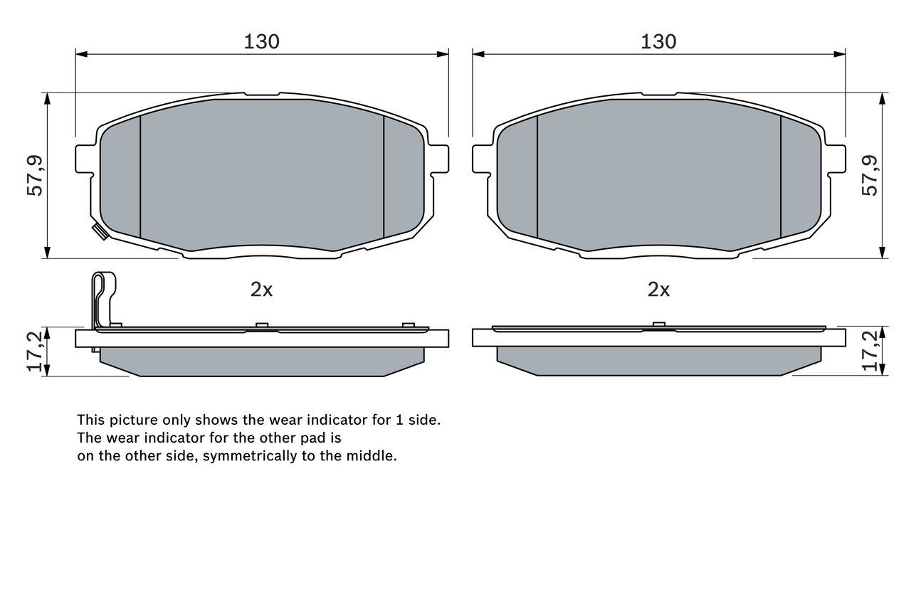 Brake Pad Set, disc brake - 0 986 424 811 BOSCH