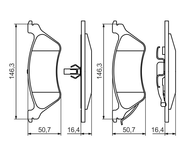 Brake Pad Set, disc brake - 0 986 424 816 BOSCH