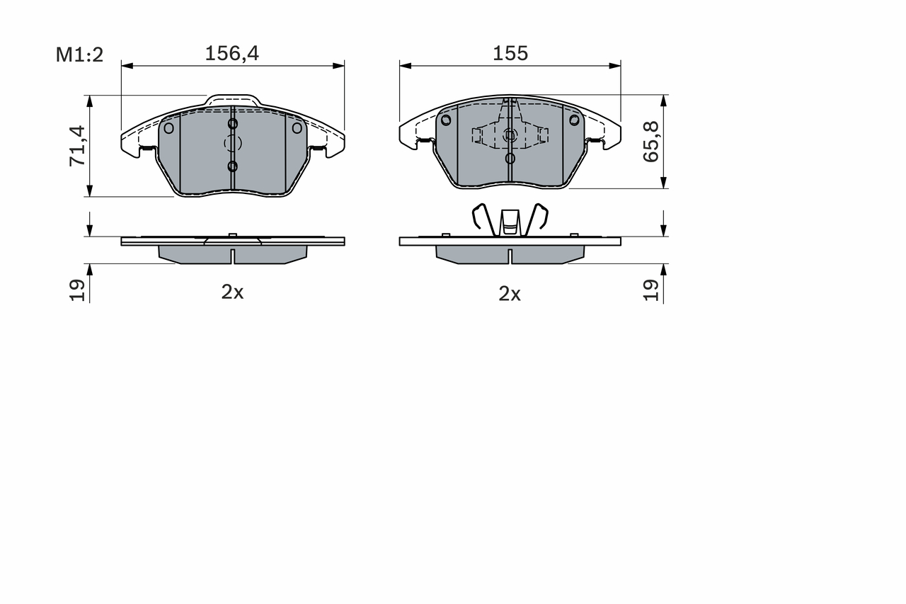 Brake Pad Set, disc brake - 0 986 424 825 BOSCH
