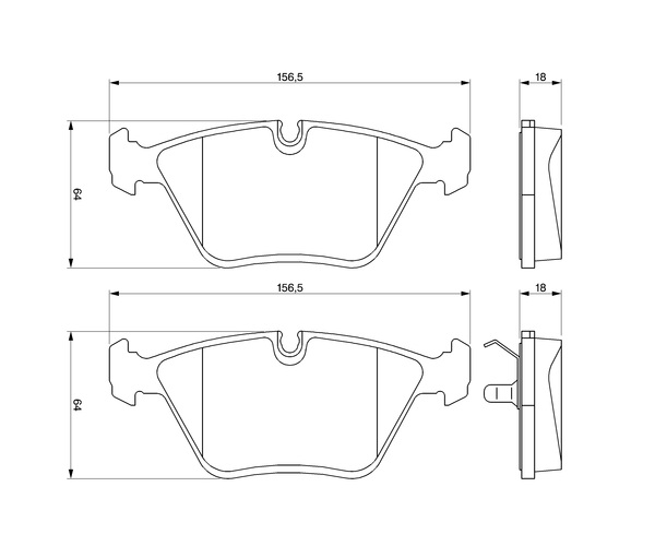 Brake Pad Set, disc brake - 0 986 424 828 BOSCH