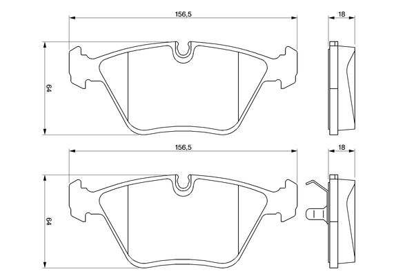 Brake Pad Set, disc brake - 0 986 424 828 BOSCH