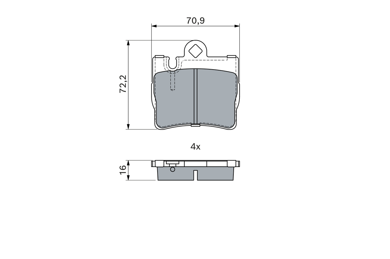 Brake Pad Set, disc brake - 0 986 424 830 BOSCH