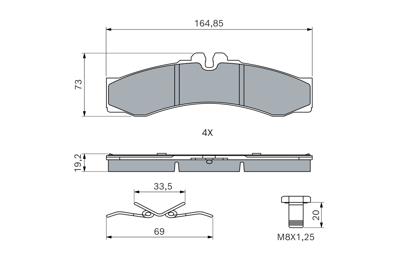 Brake Pad Set, disc brake - 0 986 424 832 BOSCH