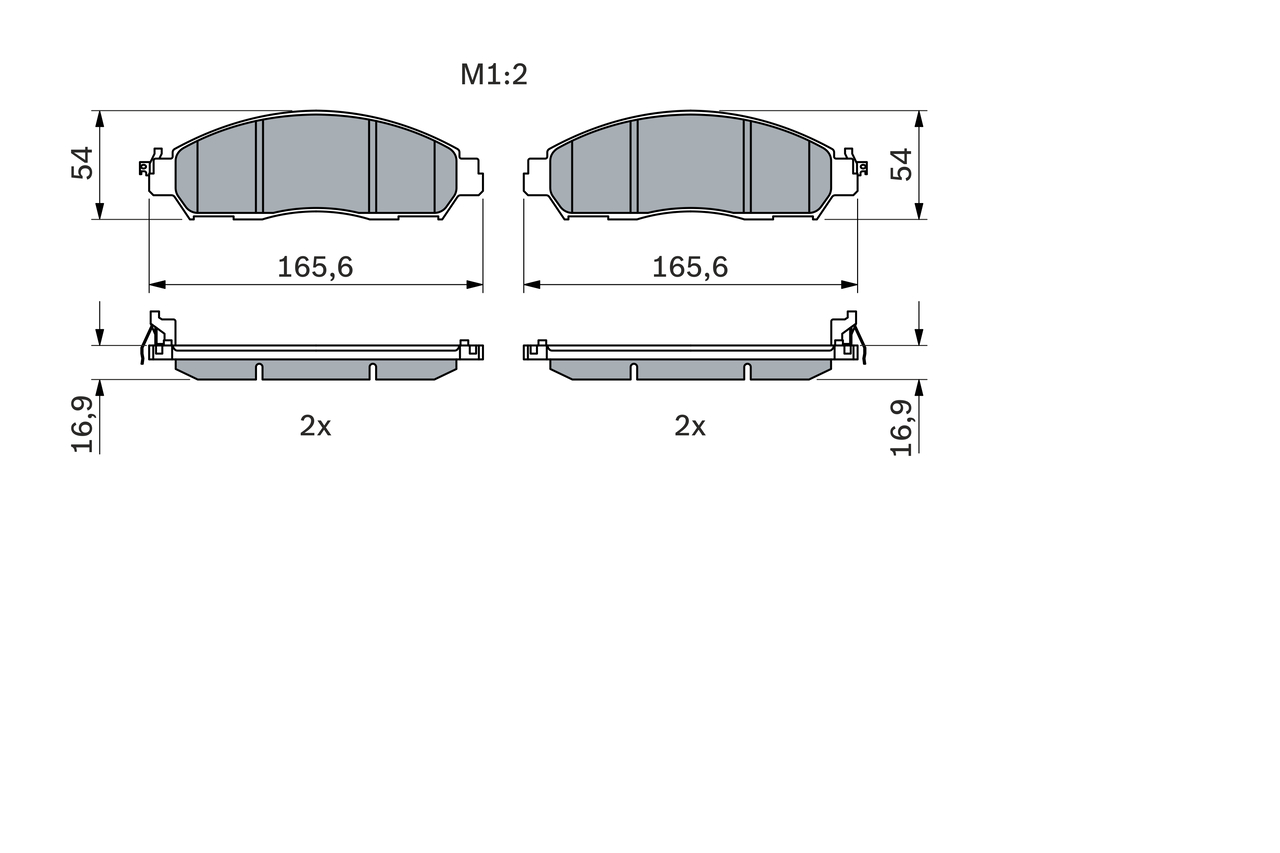 Brake Pad Set, disc brake - 0 986 424 837 BOSCH