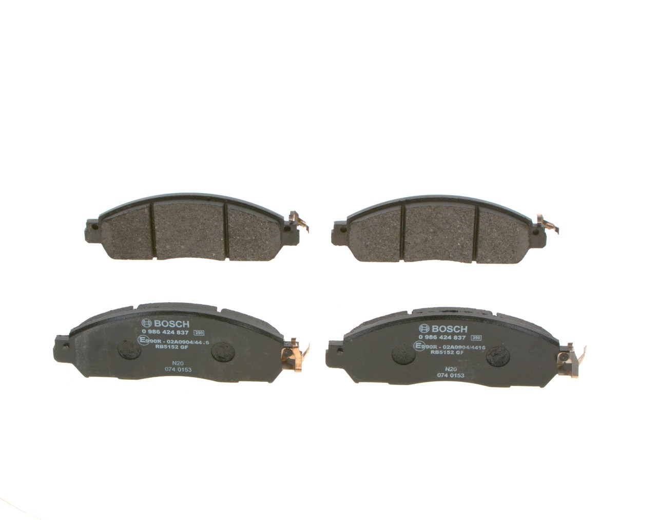 Brake Pad Set, disc brake - 0 986 424 837 BOSCH