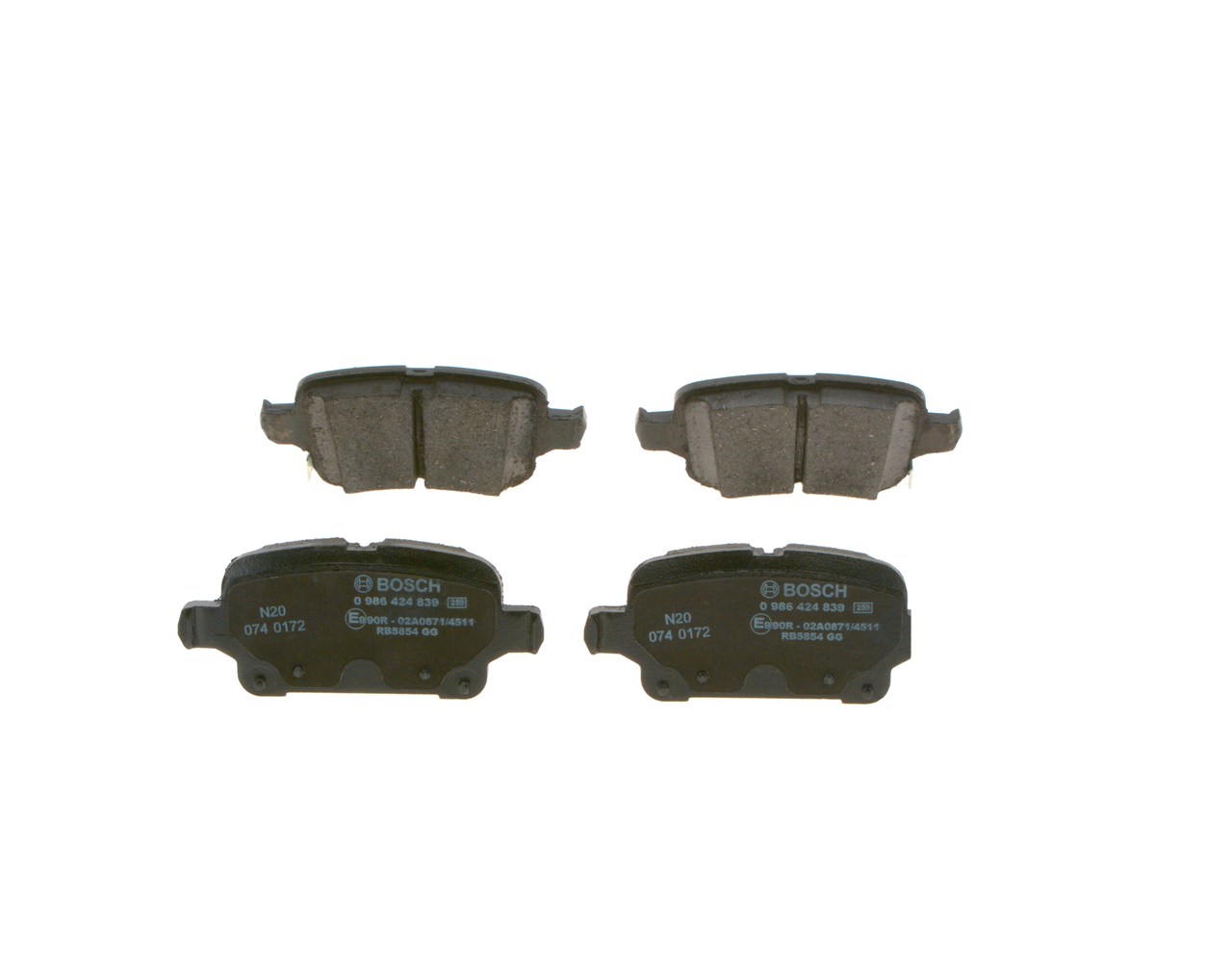 Brake Pad Set, disc brake - 0 986 424 839 BOSCH