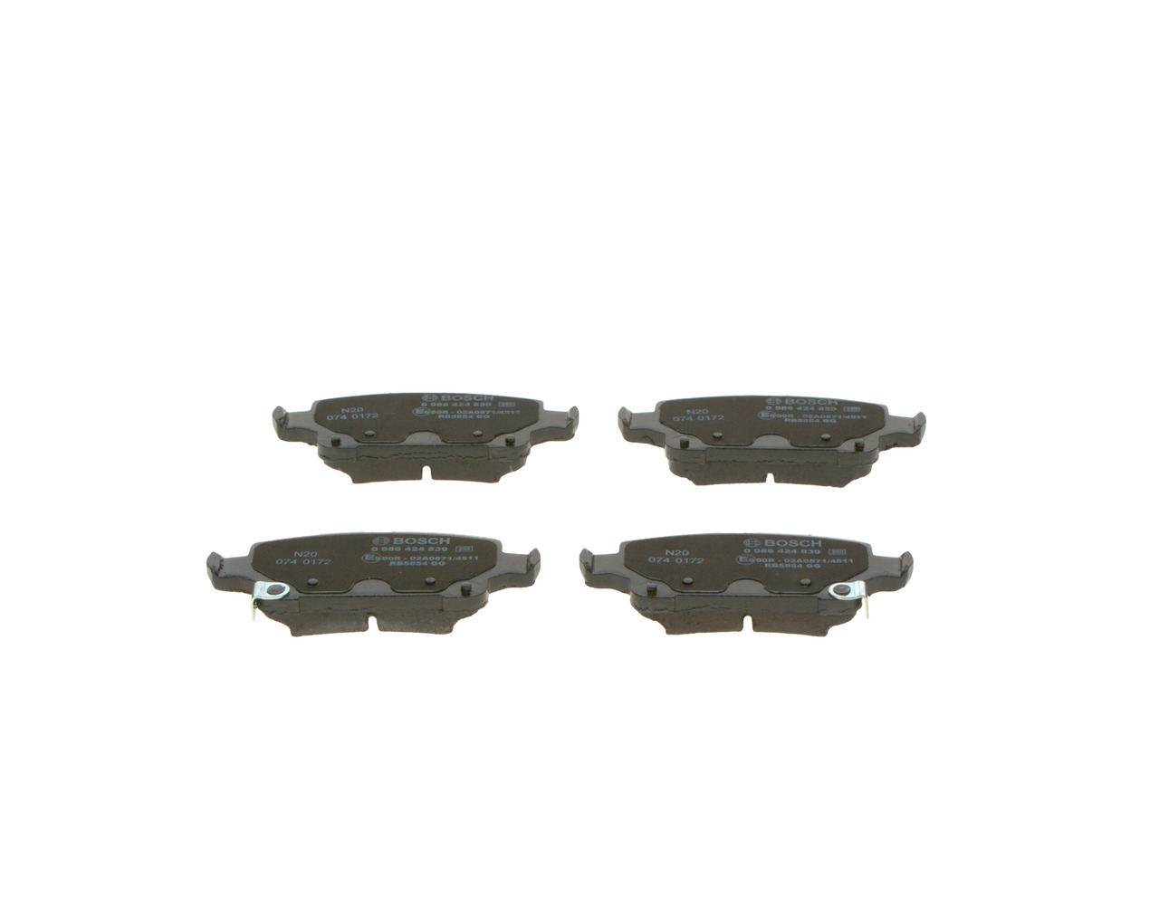 Brake Pad Set, disc brake - 0 986 424 839 BOSCH