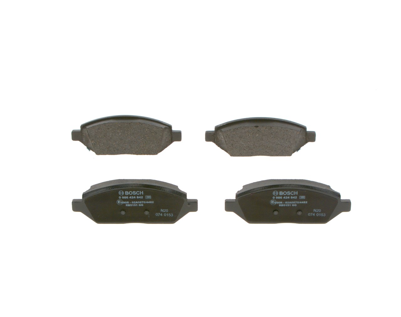 Комплект тормозных колодок, дисковый тормоз - 0 986 424 842 BOSCH