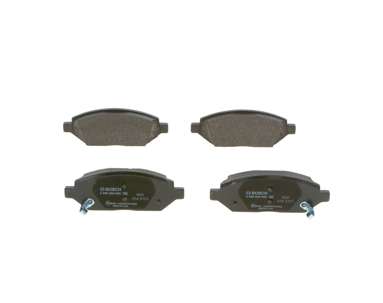 Brake Pad Set, disc brake - 0 986 424 842 BOSCH
