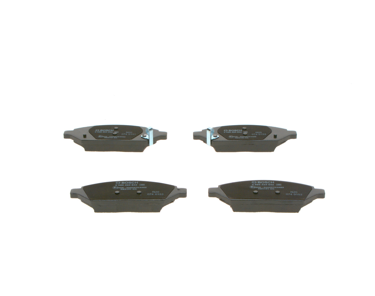 Brake Pad Set, disc brake - 0 986 424 842 BOSCH