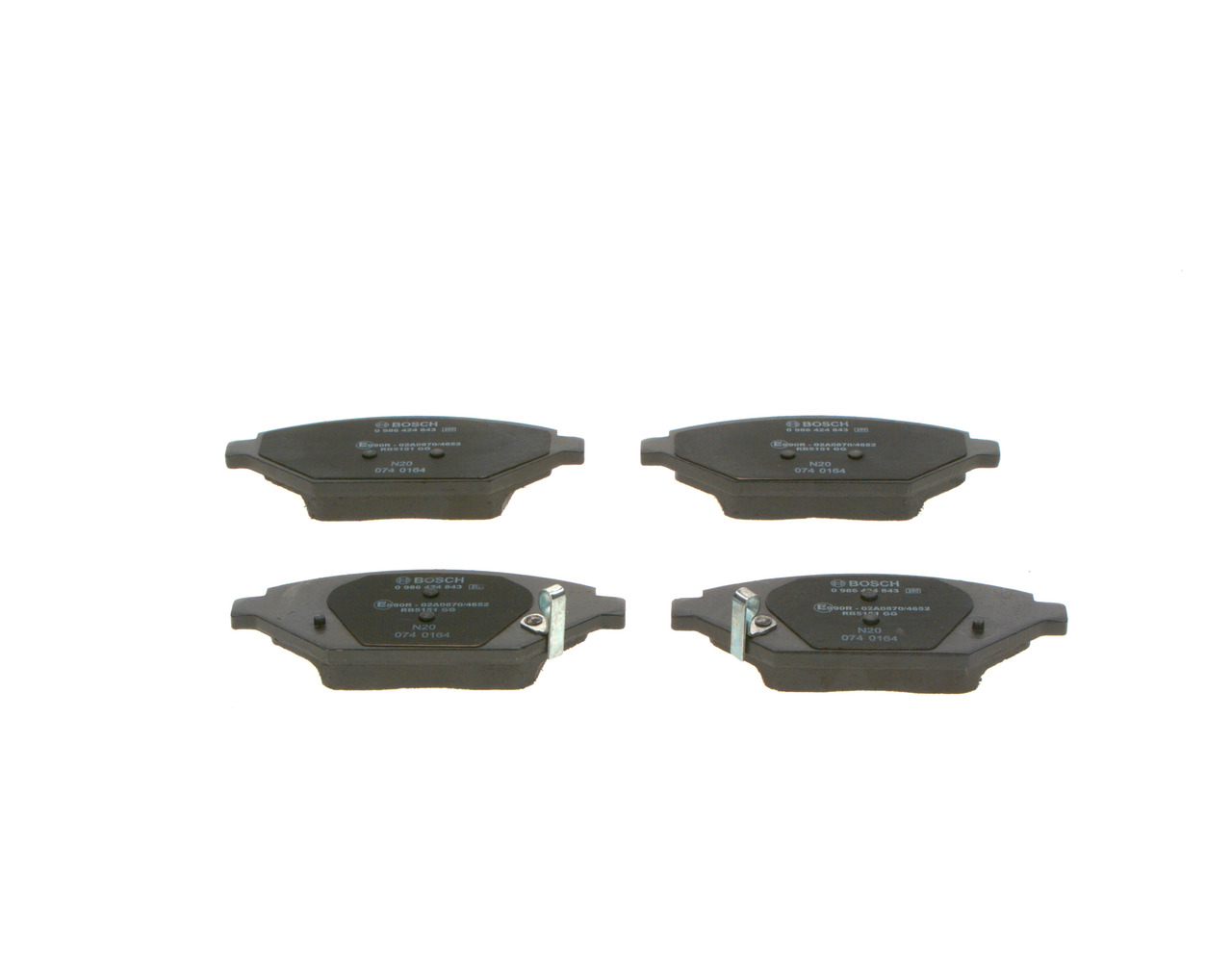 Brake Pad Set, disc brake - 0 986 424 843 BOSCH