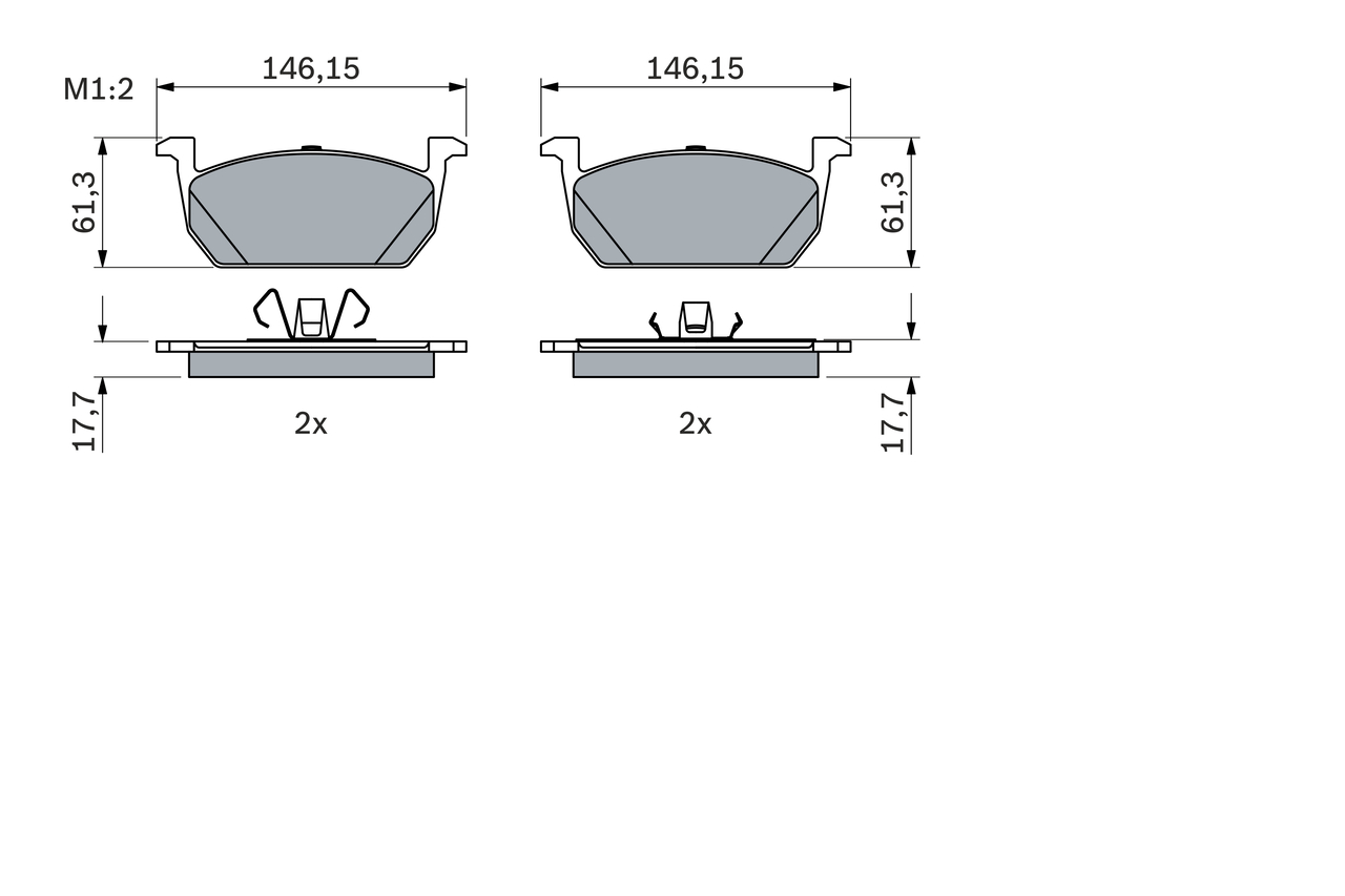 Brake Pad Set, disc brake - 0 986 424 846 BOSCH