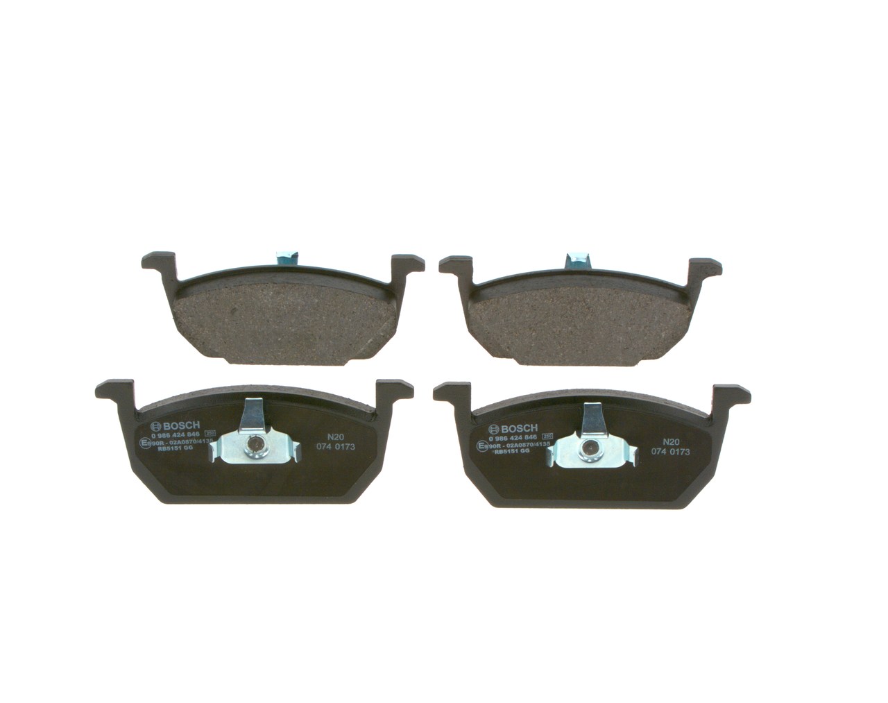 Brake Pad Set, disc brake - 0 986 424 846 BOSCH