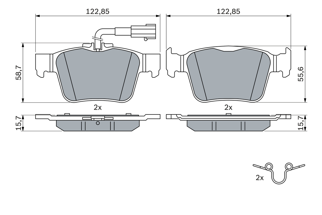 Brake Pad Set, disc brake - 0 986 424 848 BOSCH