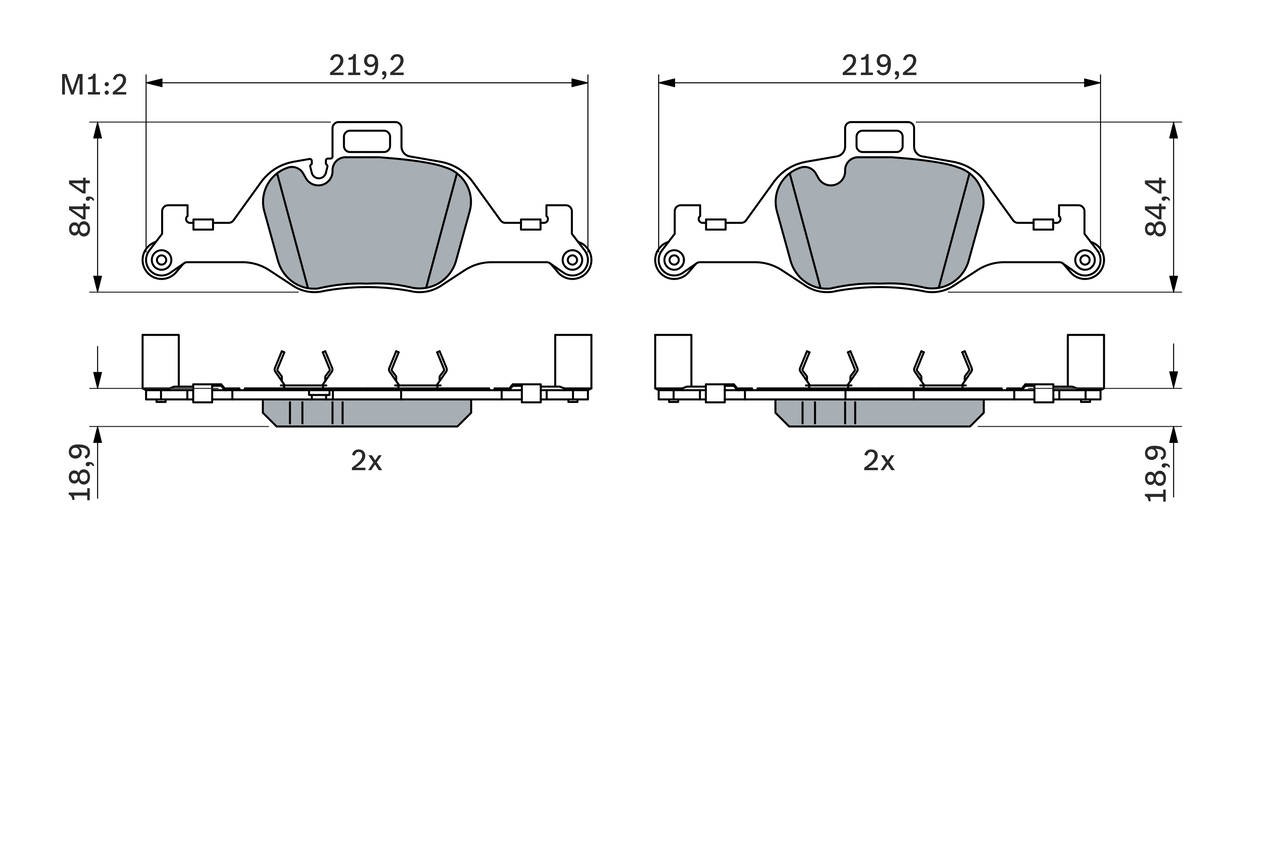 Комплект тормозных колодок, дисковый тормоз - 0 986 424 849 BOSCH