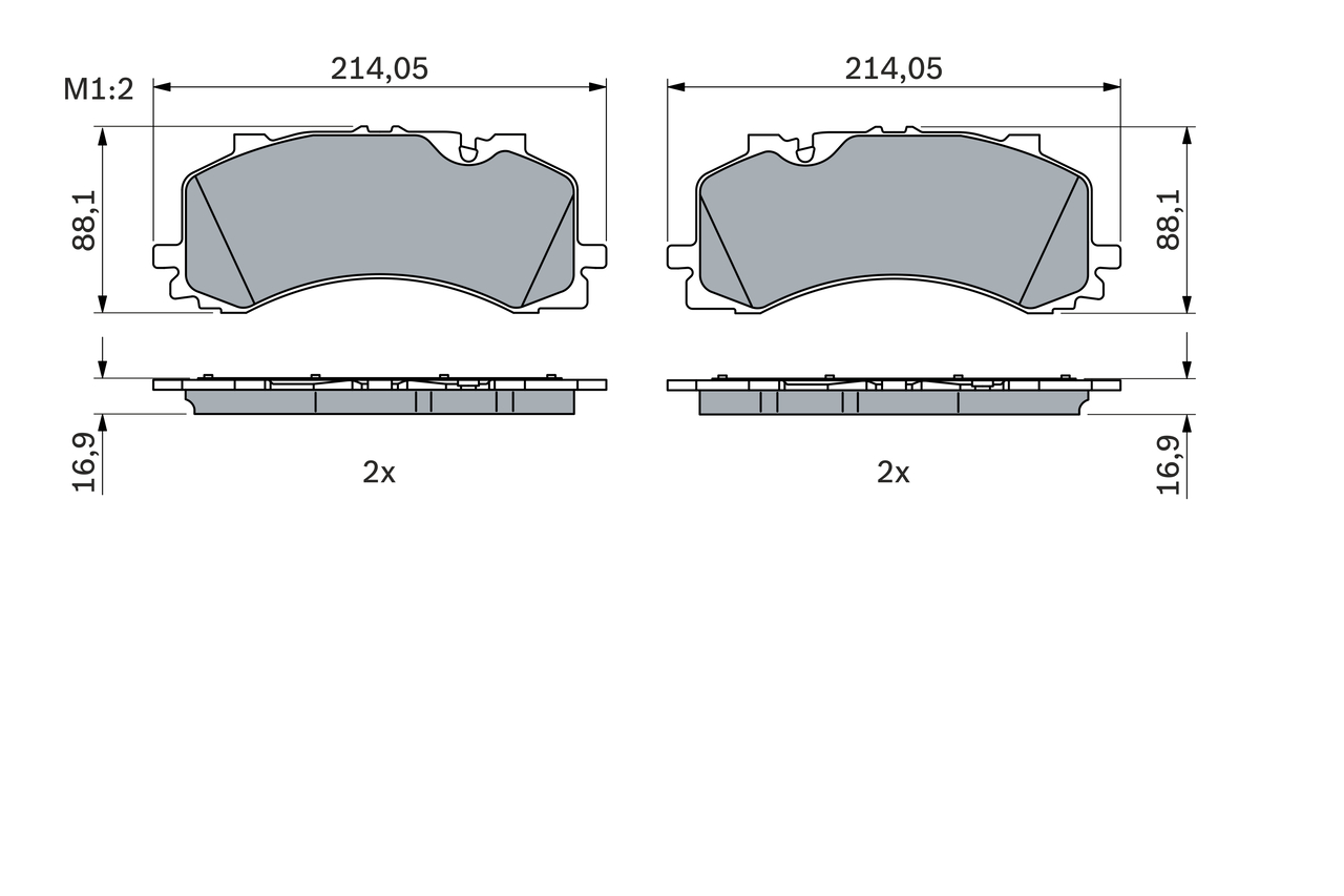 Brake Pad Set, disc brake - 0 986 424 850 BOSCH