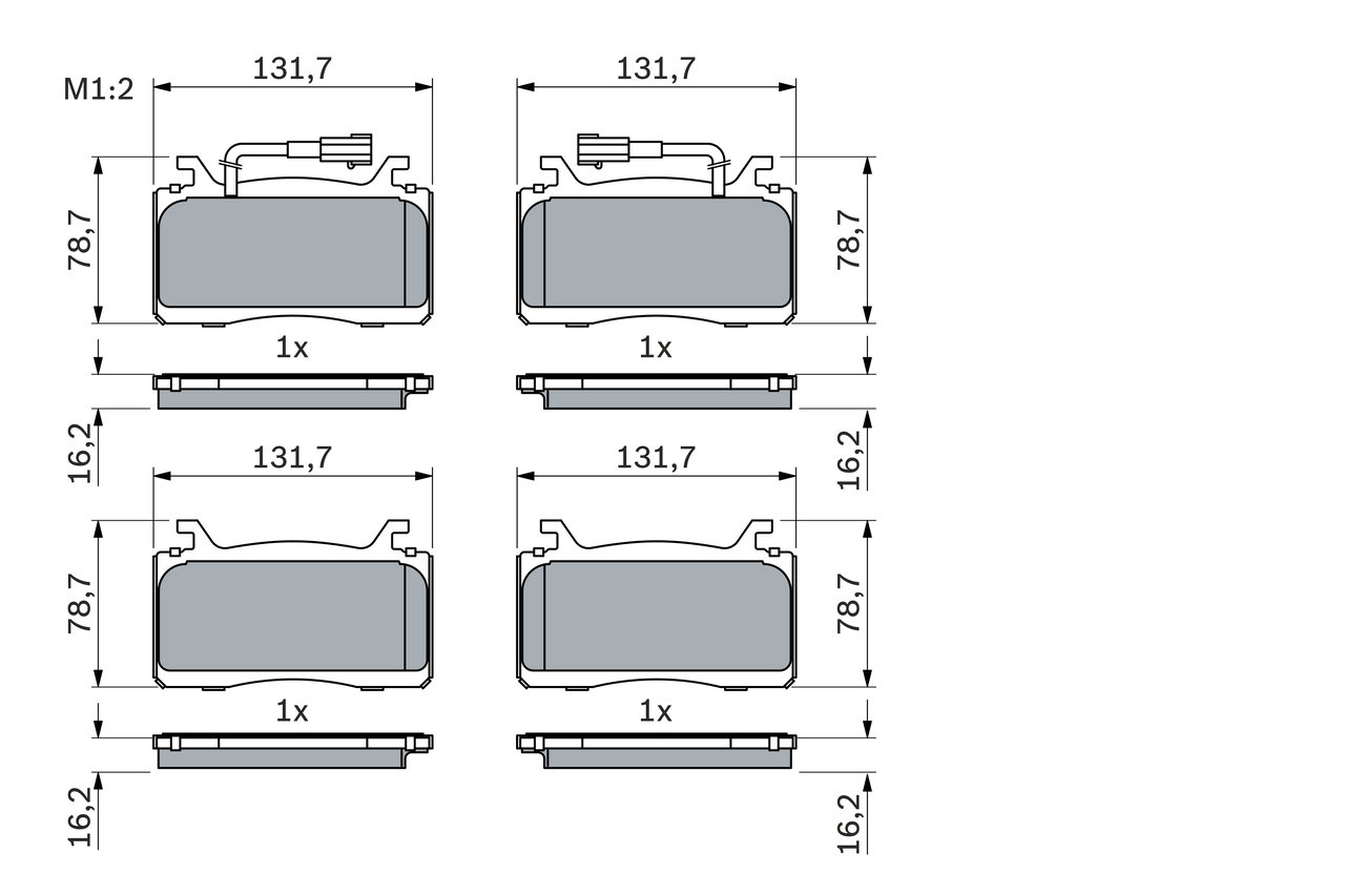 Brake Pad Set, disc brake - 0 986 424 851 BOSCH