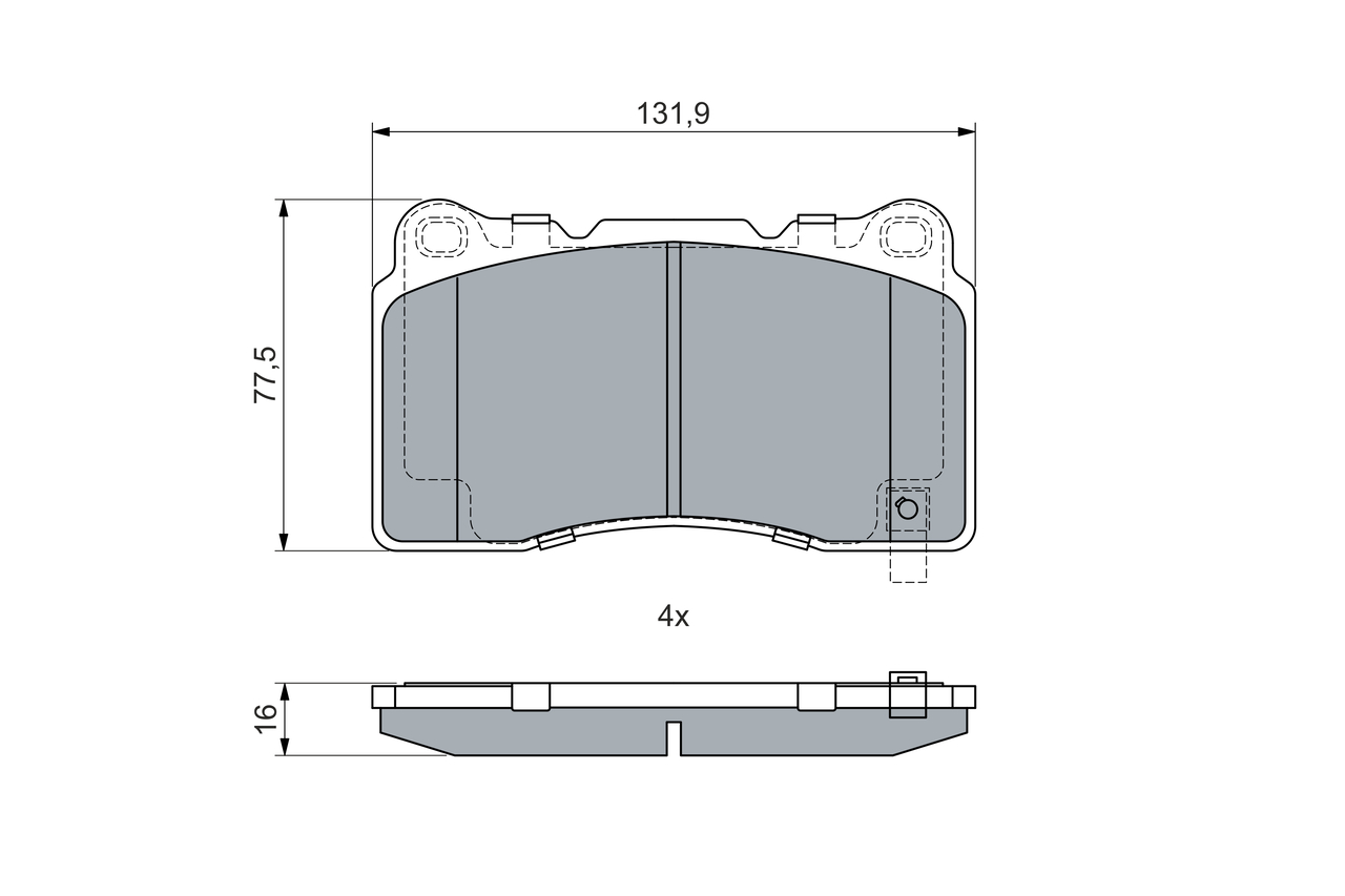 Brake Pad Set, disc brake - 0 986 424 852 BOSCH