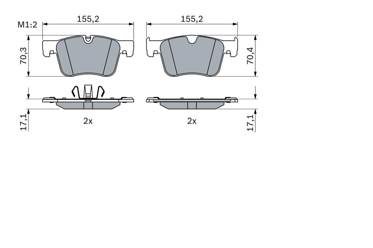 Brake Pad Set, disc brake - 0 986 424 860 BOSCH