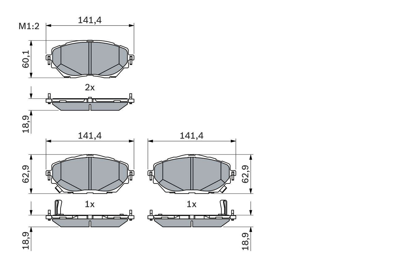 Brake Pad Set, disc brake - 0 986 424 865 BOSCH
