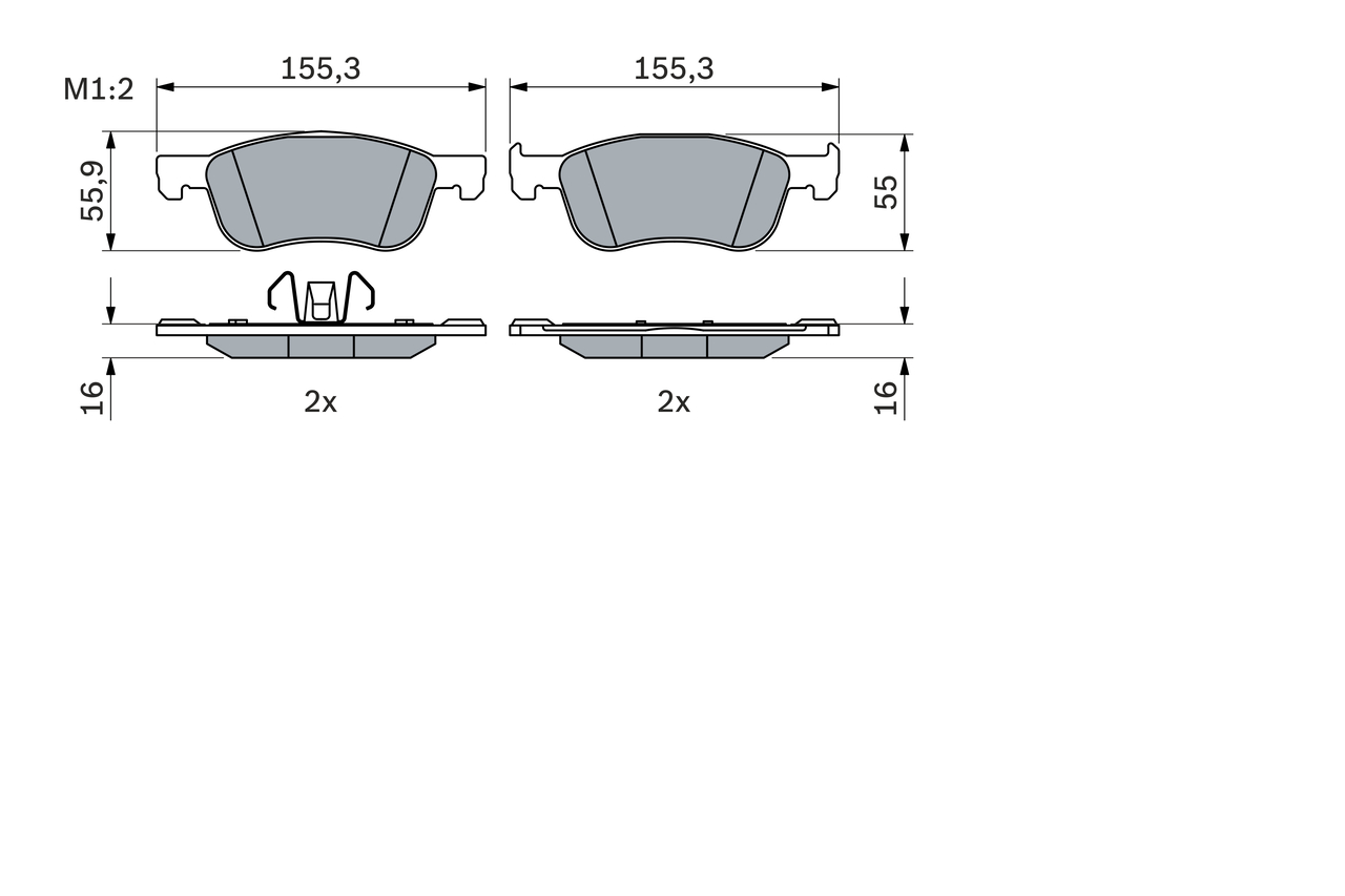 Комплект тормозных колодок, дисковый тормоз - 0 986 424 867 BOSCH