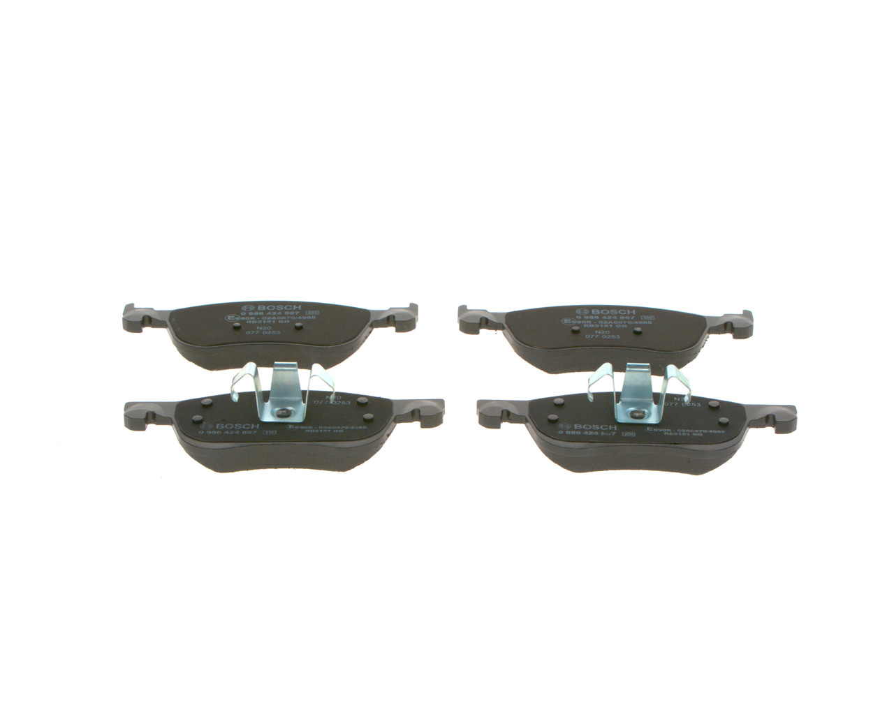 Комплект тормозных колодок, дисковый тормоз - 0 986 424 867 BOSCH