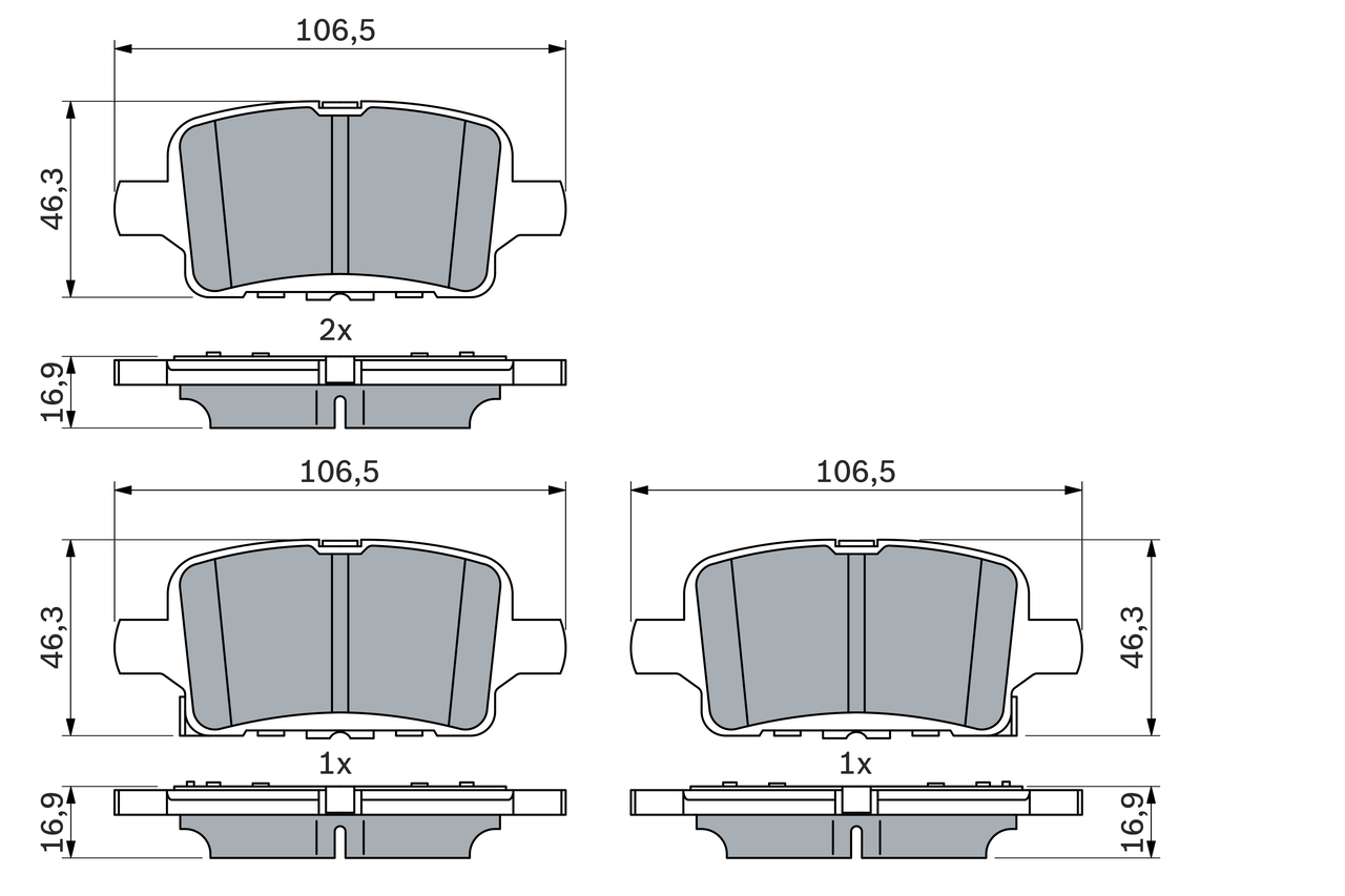 Brake Pad Set, disc brake - 0 986 424 870 BOSCH